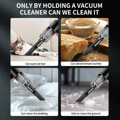 Portable Cordless Handheld Car Vacuum Cleaner Dual Use Blowing & Suction with Multi-Nozzles for Car Home Pet Office