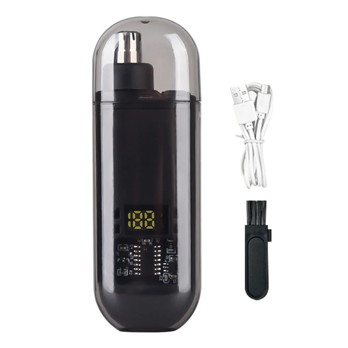 Portable Mini LED Display Nasal Hair Trimmer with Type-C Charging Versatile Compact Personal Grooming Tool