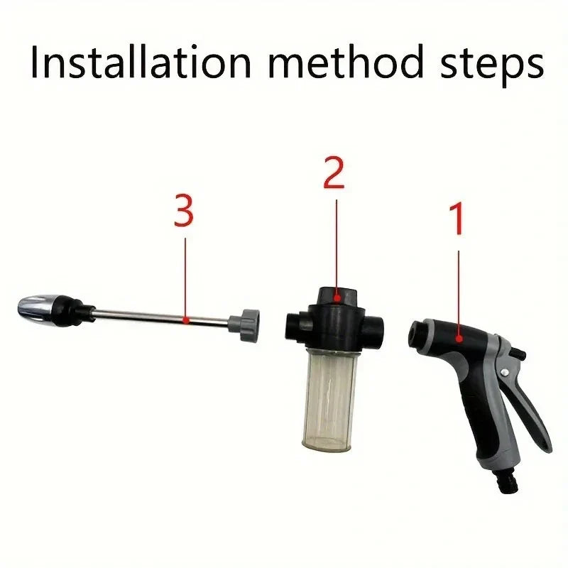 High Pressure Car Wash Water Gun Garden Water Pipe Nozzle, Multifunctional Watering Tool, Powerful Cleaning For Cars and Gardens