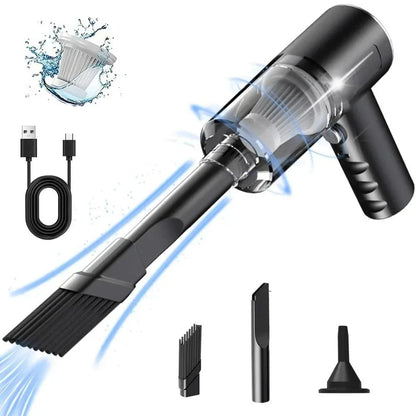 Portable Cordless Handheld Car Vacuum Cleaner Dual Use Blowing & Suction with Multi-Nozzles for Car Home Pet Office