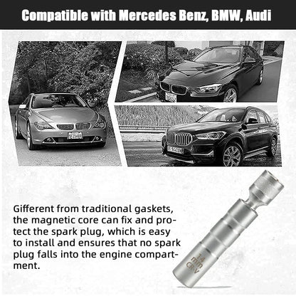 16mm With Magnetic Thin Wall Universal Joint Spark Plug Socket 12 Angle Flexible Socket Wrench Car Repair Tool